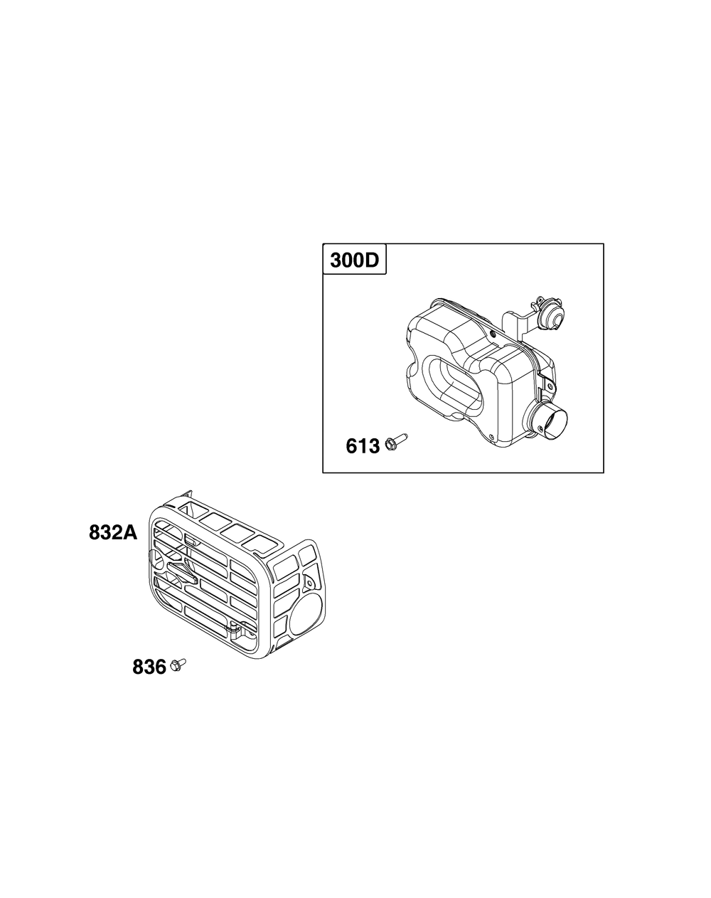 Exhaust Group Diagram and Parts List for 103M02-0120-H5 100000 - 19Z999 Briggs and Stratton Engine